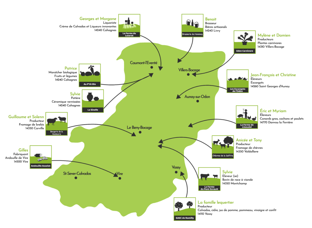 Carte Route des Traditions - Producteurs et Artisans