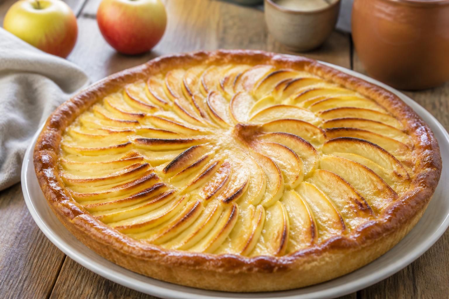 découvrez notre recette facile de tarte normande aux pommes fondantes, crème onctueuse et pâte dorée pour un dessert traditionnel et gourmand.