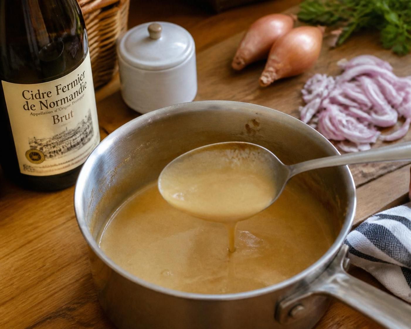 découvrez notre recette équilibrée de sauce au cidre, parfaite pour sublimer viandes et poissons avec saveur et légèreté.